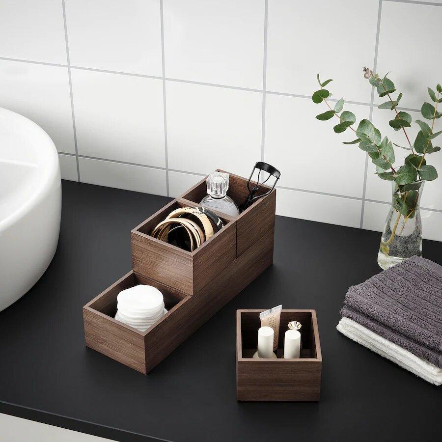 En color marrón, este juego de cuatro cajas de diferentes tamaños tiene un precio de 16 euros.