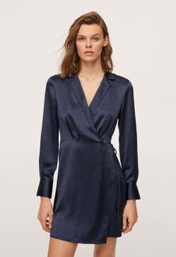 Imagen secundaria 2 - 1- Vestido camisero en color marrón de Mango (49,99 euros) 2. Camisa satinada en color rosa de Mango (25,99 euros) 3. Vestido cruzado en color azul oscuro de Mango (39,99 euros)