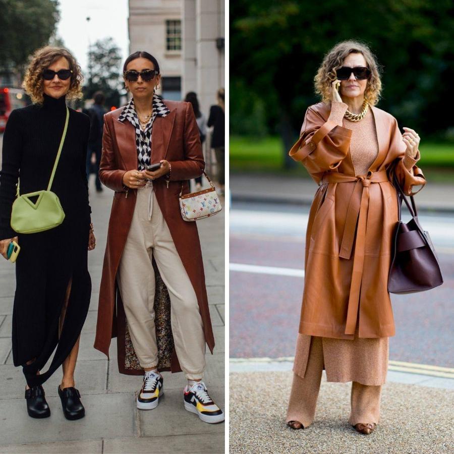 Las gabardinas son el clásico otoñal imprescindible en nuestro armario, pero ahora dan un giro a lo años 70 incluyendo los tejidos efecto piel para que parezcan más lujosas y sofisticadas que nunca. Los aires retro están de moda. Lleva este abrigo con prendas cómodas como joggers o conjuntos de punto, ideal para la oficina.