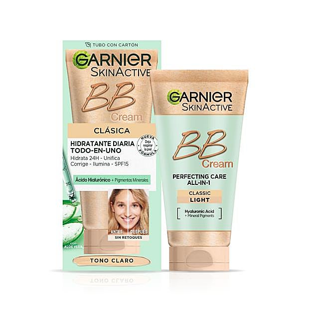 Imagen principal - La nueva BB Cream de Garnier, que aúna lo mejor de tu hidratante diaria, gracias al ácido hialurónico y aloe vera, con el efecto de tu base de maquillaje (10,20 euros), Beauty Base de Cocunat que tiene lo mejor de una BB Cream y de una base (31,95 euros) y la base de maquillaje fluida de Maminat con acabado natural, no graso y de larga duración (28,80 euros).