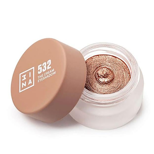 Imagen principal - La sombra de ojos en crema de 3INA, un color suave y de larga duración con un increíble acabado brillante (14,95 euros), On-The-Glow Blush, el colorete en crema y stick de Pixi, formulado con con ginseng y aloe vera (23,99 euros) y Cheeks Out Freestyle Cream Bronzer, un bronceador en crema de Fenty Beauty (32,99 euros).