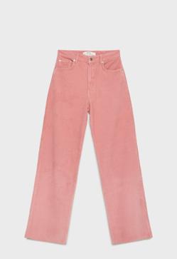 Imagen secundaria 2 - 1. Pantalón de pana recto en color azulón de Stradivarius (25,99 euros). 2. Pantalón ecto en color caramelo de Stradivarius (25,99 euros). Pantalón de pana en color rosa chichle de Stradvarius (25,99 euros)