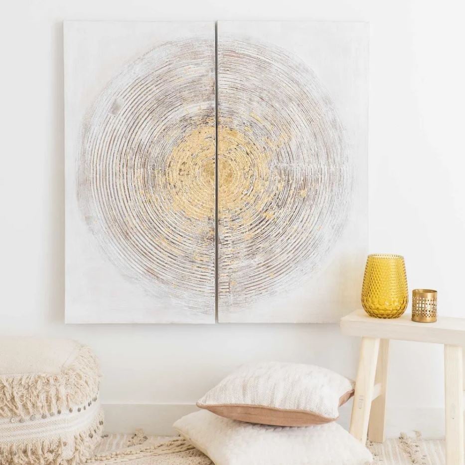 Este cuadro díptico abstracto (89.99 euros).