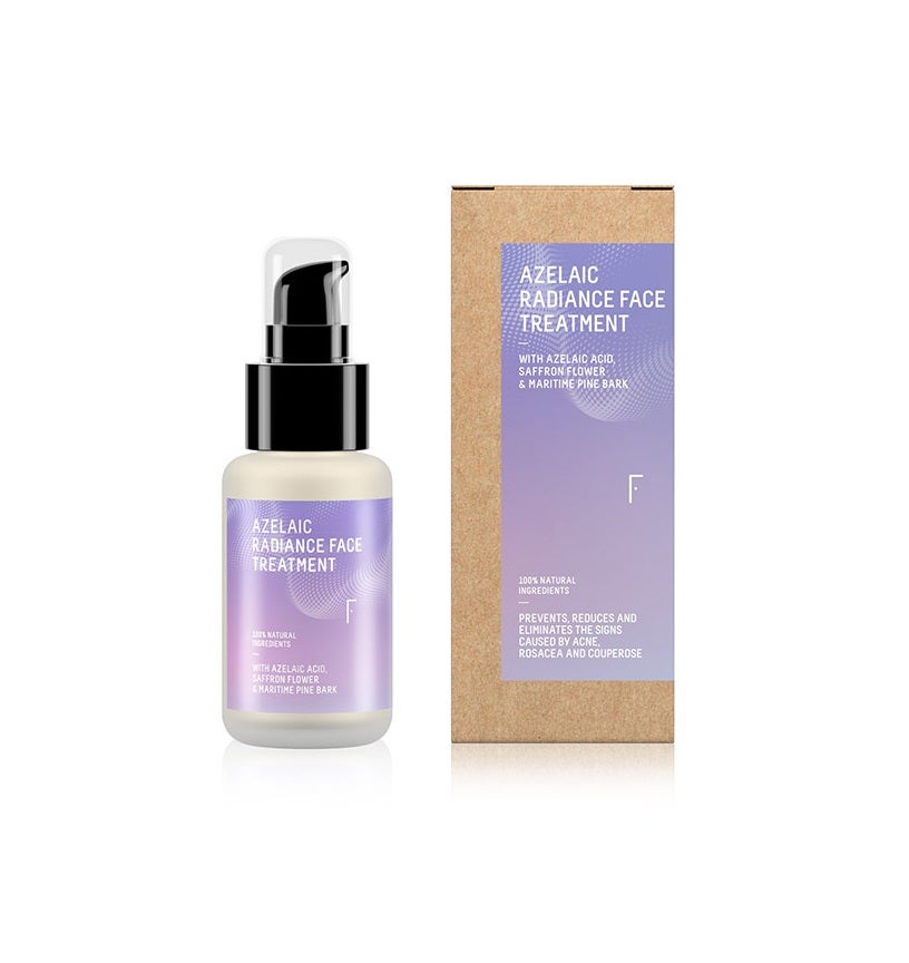 Azelaic Radiance Face Treatment de Freshly Cosmetics. (39 euros). Un tratamiento que funciona en pieles reactivas y con acné. Combate puntos negros, espinillas, inflamaciones, erupciones, rosácea, cuperosis...