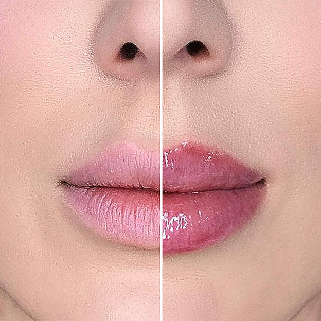 El antes y el después tras aplicar el Lip Injection de Too Faced.