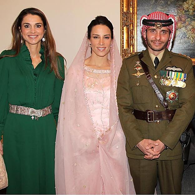 El príncipe Hamzah en una imagen de su boda con su segunda esposa, la canadiense Basma Bani, a la que acudió la reina Rania y el rey Abdalá.