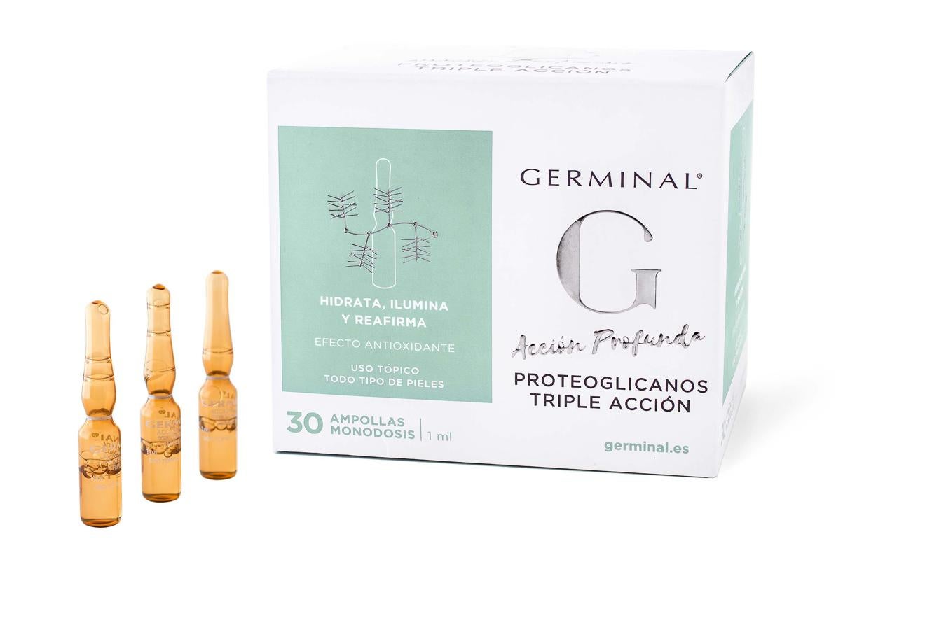 Un tratamiento en 30 días que hace que la piel recupere su elasticidad, firmeza y luminosidad gracias a los proteglicanos, que son glucoproteínas que se encuentran en la piel de forma natural. Además, estimula la síntesis del ácido hialurónico, por lo que ayuda a reducir las arrugas. (33,15 euros).