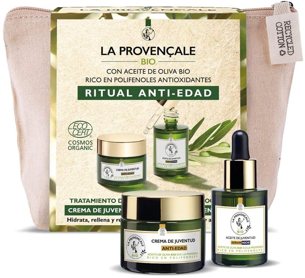 La firma francesa lanza una edición limitada de dos neceseres pensados para las amantes de la belleza ecológica y el cuidado de la piel. El neceser anti edad está compuesto de la crema anti edad de día y el aceite sérum que ayuda a despertar la luminosidad de la piel. (26,64 euros).