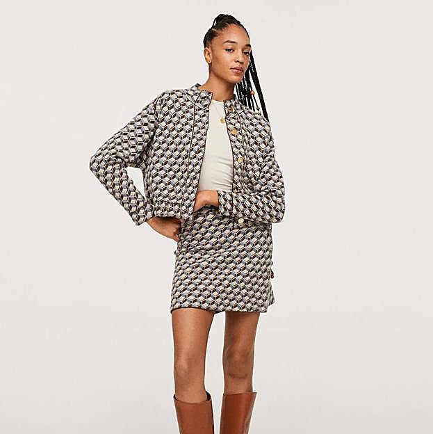 Imagen principal - 2 conjuntos de punto estampados que son ideales para looks diarios calentitos y cómodos con botas altas