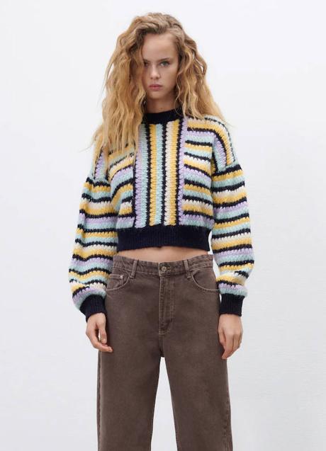 Imagen - El jersey de rayas multicolor está confeccionado con un tejido mezcla de lana