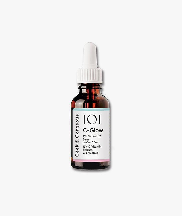 C-Glow de Geek&Gorgeous tienen una fórmula ligera como el agua, contiene un 15% de Vitamina C y antioxidantes adicionales que proporcionan una luminosidad y brillo saludable a la piel, a la vez que unifica el tono y reafirma la piel. La Vitamina C pura (o Ácido L-Ascórbico) es un ingrediente 3-en-1 super estrella clínicamente testado que proporciona una protección perfecta contra los daños medioambientales (antioxidante), aumenta la producción de colágeno y atenta las manchas de hiper-pigmentacion (11,90 euros). 