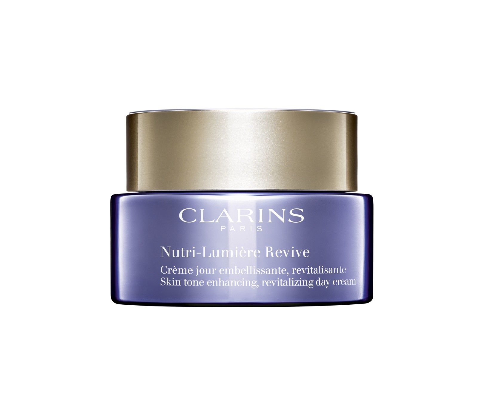 Nueva crema antiedad para mujeres de 60 Nutri-Lumière Revive de Clarins. (134 euros/100ml).