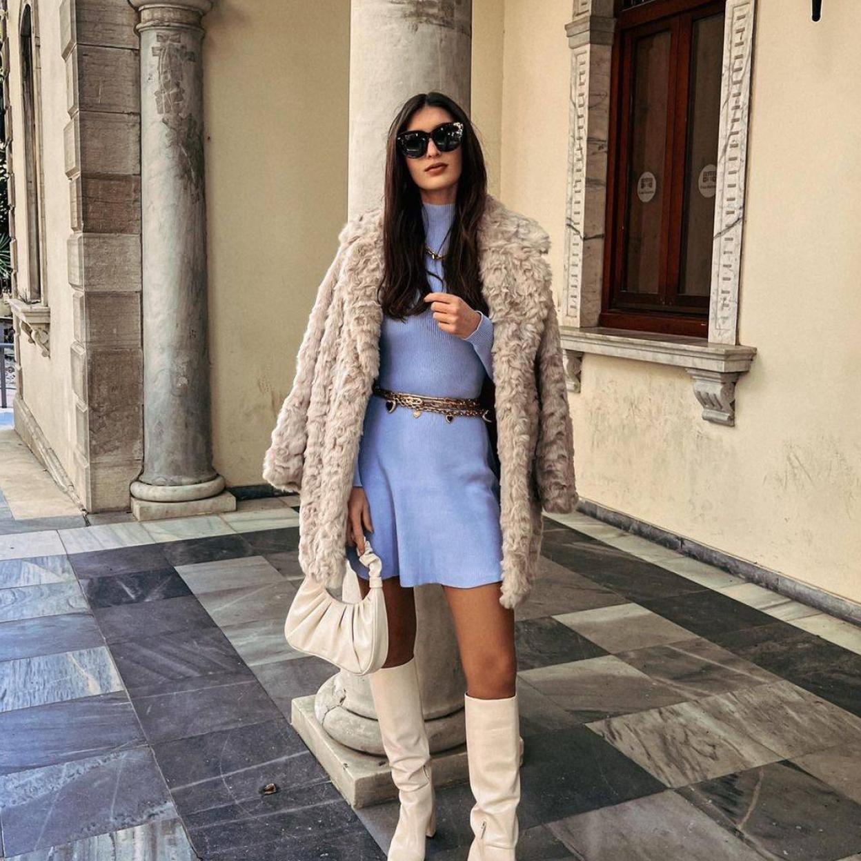 Pincha en la foto para ver los vestidos de punto de las rebajas más bonitos con los que ir calentita y estilosa