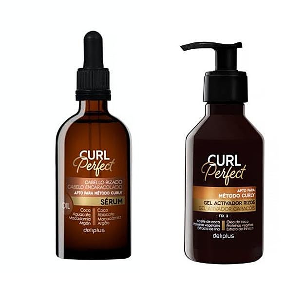 Sérum y gel activador de rizos.