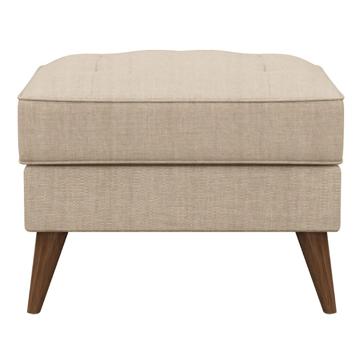 Imagen secundaria 1 - Para copiar la decoración del salón (foto principal) hemos encontrado en las rebajas este sofá de tejido rústico (789 euros), los pufs a juego (229 euros) y la mesa de centro de cristal y acero (69 euros).