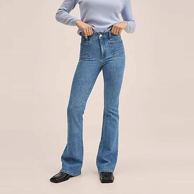 Imagen principal - Los vaqueros flare de Mango, Pull&Bear y El Corte Inglés