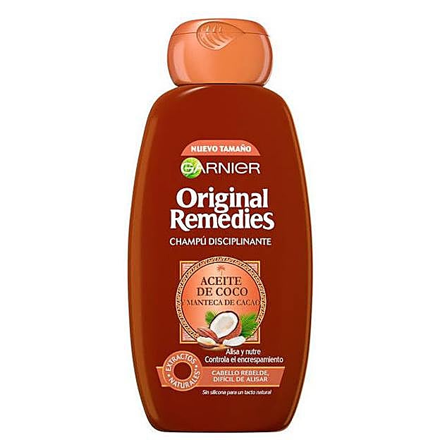 Imagen principal - Aceite de Coco Champú de Original Remedies, Champú Aceite de Coco de Hello Nature y Champú Aceite Extraordinario de L'Oréal Paris