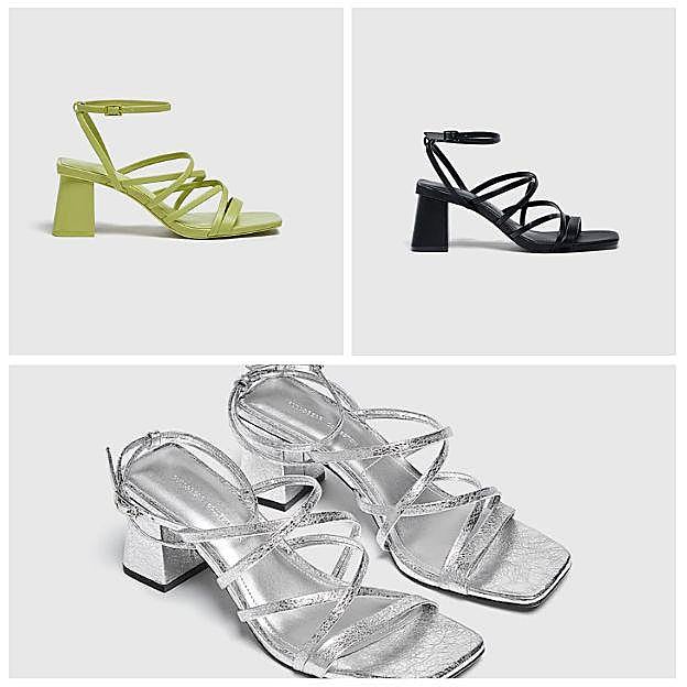 Sandalias de tacón cómodo con tiras de Pull & Bear (25,95 euros)