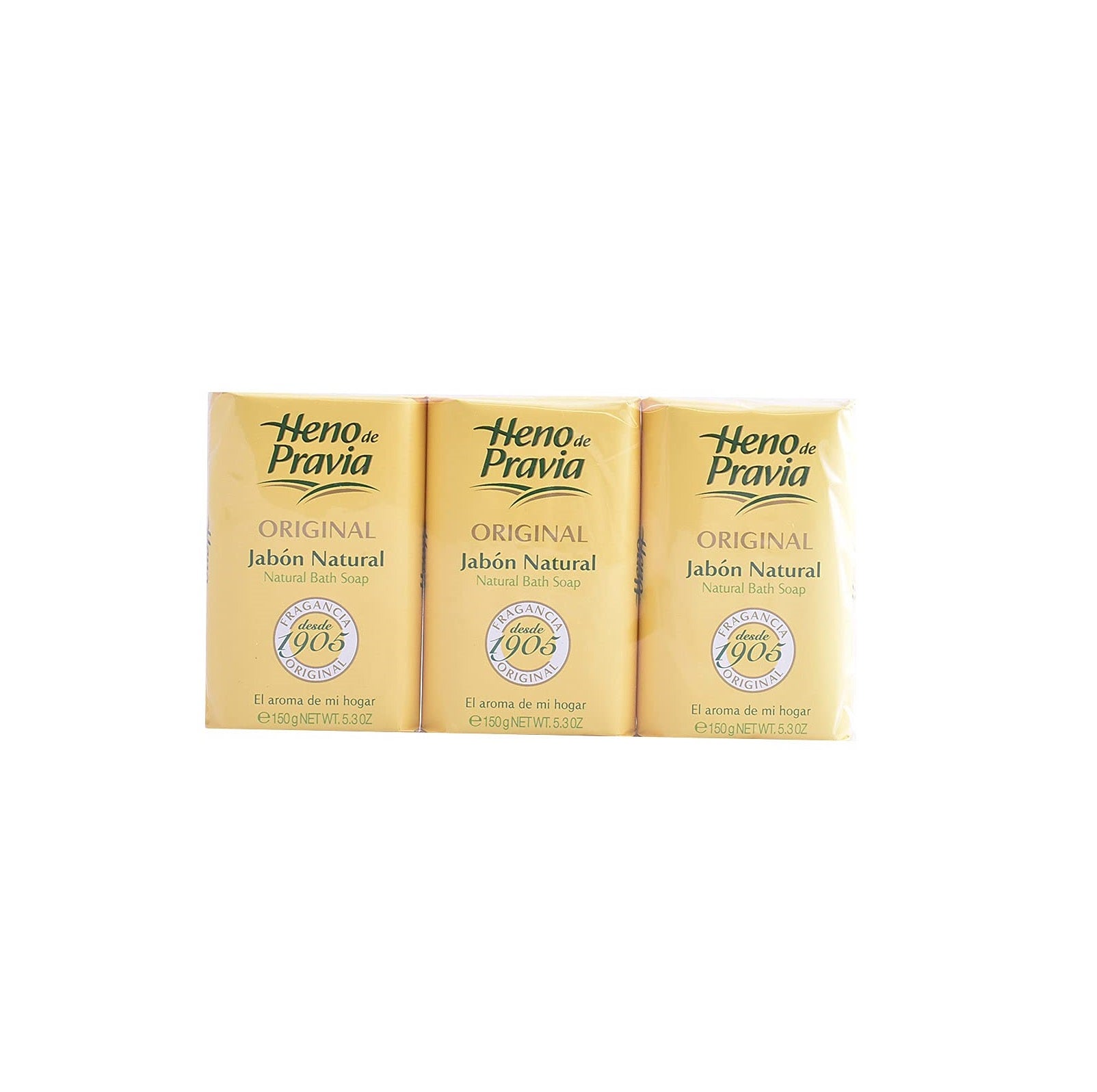 Bajo el lema "el aroma de mi hogar", la icónica firma Heno de Pravia sigue en pie con sus jabones en pastilla naturales, sus geles corporales y sus otros imprescindibles de aseo como sus clásicos desodorantes. Todo mantiene el olor original que tantos recuerdos nos devuelve.  (2,75 euros) .