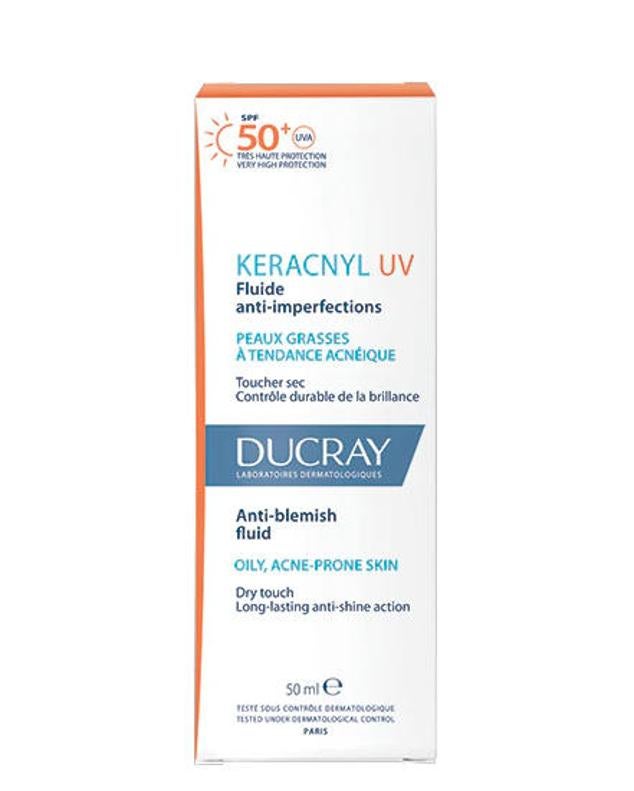 El Keracnyl UV SPF50 de Ducray está indicado para pieles con tendencia acneica