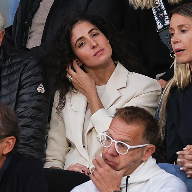 Xisca llevó una blazer beige en el último partido de Rada Nadal.