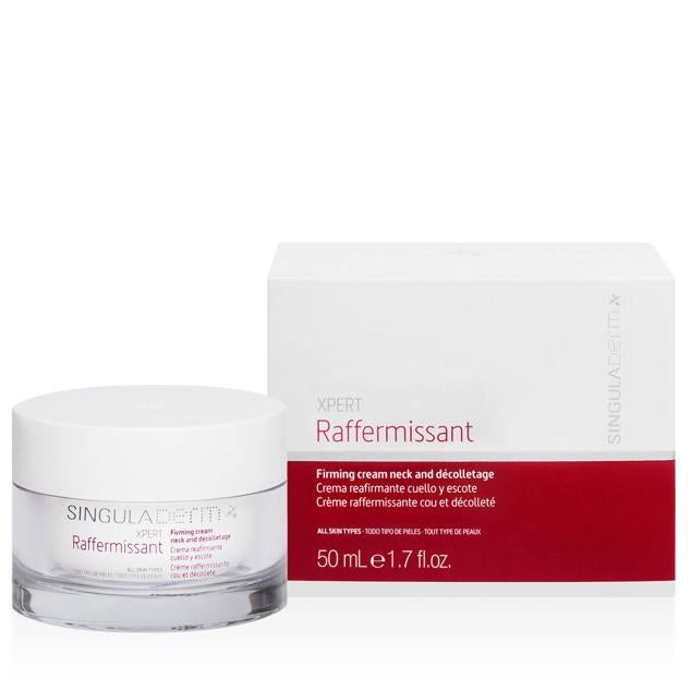 Una crema que reafirma, redensifica, tonifica y suaviza la piel de cuello y escote, así como preserva su integridad, retensando y alisando la piel en solo dos meses. La fórmula está creada con un novedoso hexapéptido que estimula la síntesis de Laminina-5, mejorando la elasticidad, firmeza, compactación y volumen de la piel Mientras, un péptido antiarrugas y otro anti radicales libres, protegen y tersan.