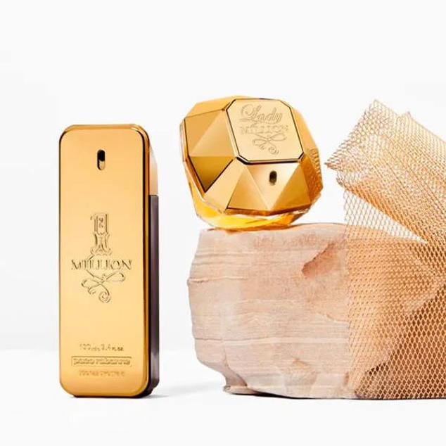 El frasco de Lady Million de Paco Rabanne tiene forma de diamante, evocando el lujo