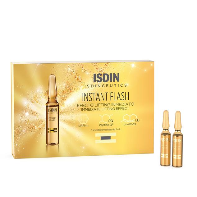 Si buscas una piel radiante e iluminada en tan solo un instante, las ampollas Instant Flash consiguen un efecto lifting que tiene una duración de hasta 8 horas. Además, reduce los signos del envejecimiento como las arrugas o líneas finas, mejorando la apariencia del rostro. (1 ampollas, 3,80 euros).