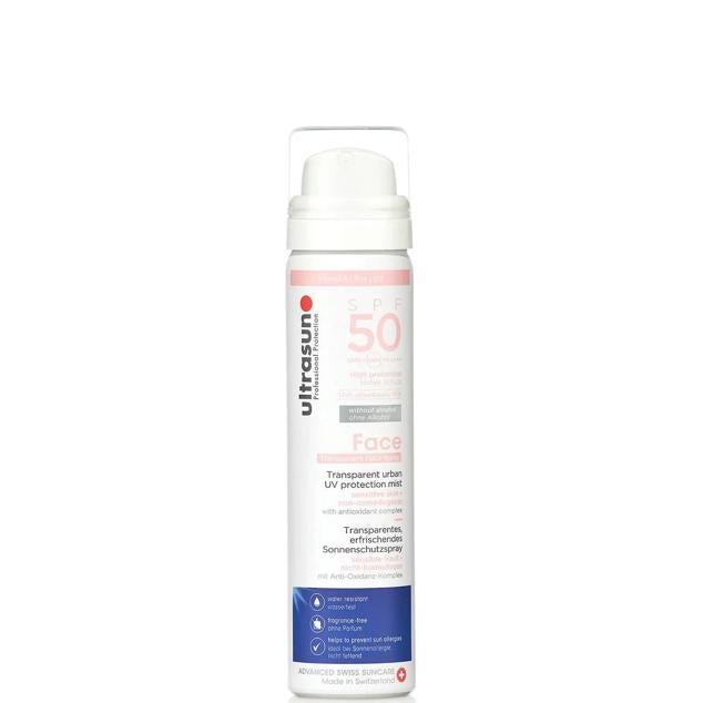 Un spray ligero con SPF50 que protege de los rayos UVA y UVB, así como de la luz azul y los infrarrojas, en el rostro y el cuerpo cabelludo. Esta protección es no grasa, de rápida absorción y permite ser empleada por debajo o encima del maquillaje. Es transparente, de secado rápido y está formulada con un complejo antioxidante para corregir los signos del envejecimiento.