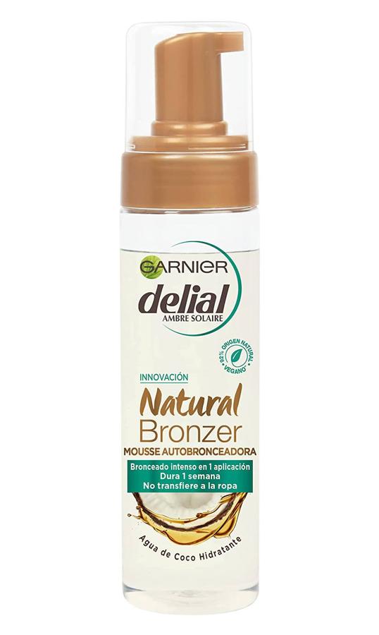 La  Delial Natural Bronzer Mousse Autobronceadora de Garnier  ofrece hasta una semana de duración.  Cómpralo aquí