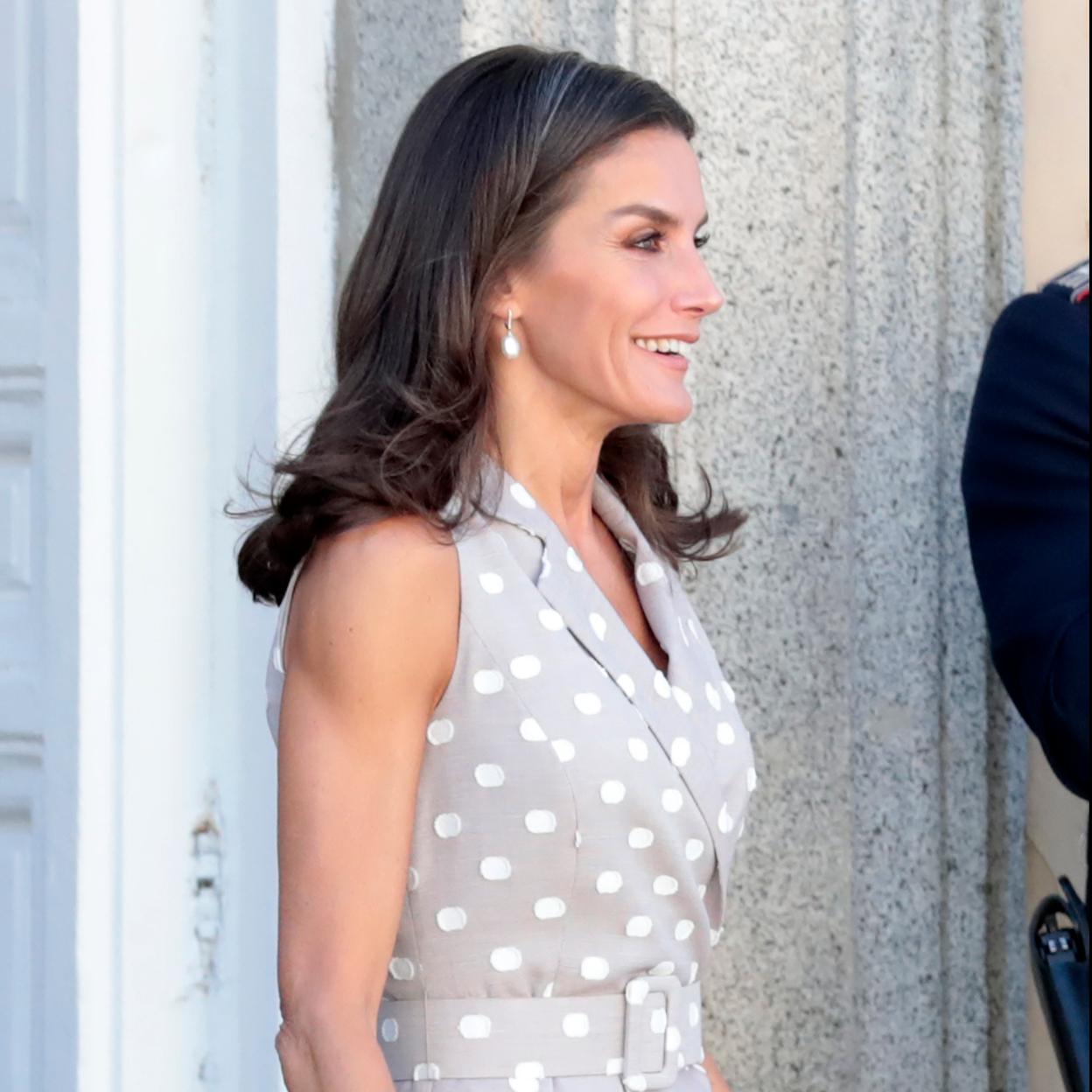 La reina Letizia en la visita a la Granja de San Ildelfonso.