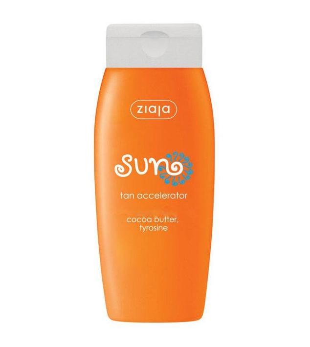 Sun Tan Accelerator de Ziaja se trata de una crema intensificadora del bronceado que consigue un tono de piel dorado de forma más rápida, hidrata intensamente y proporciona una dosis antioxidante. Está formulado con manteca de cacao, tirosina, riboflavina, vitaminas C y E, pantenol y aceite de nuez. Cómpralo aquí