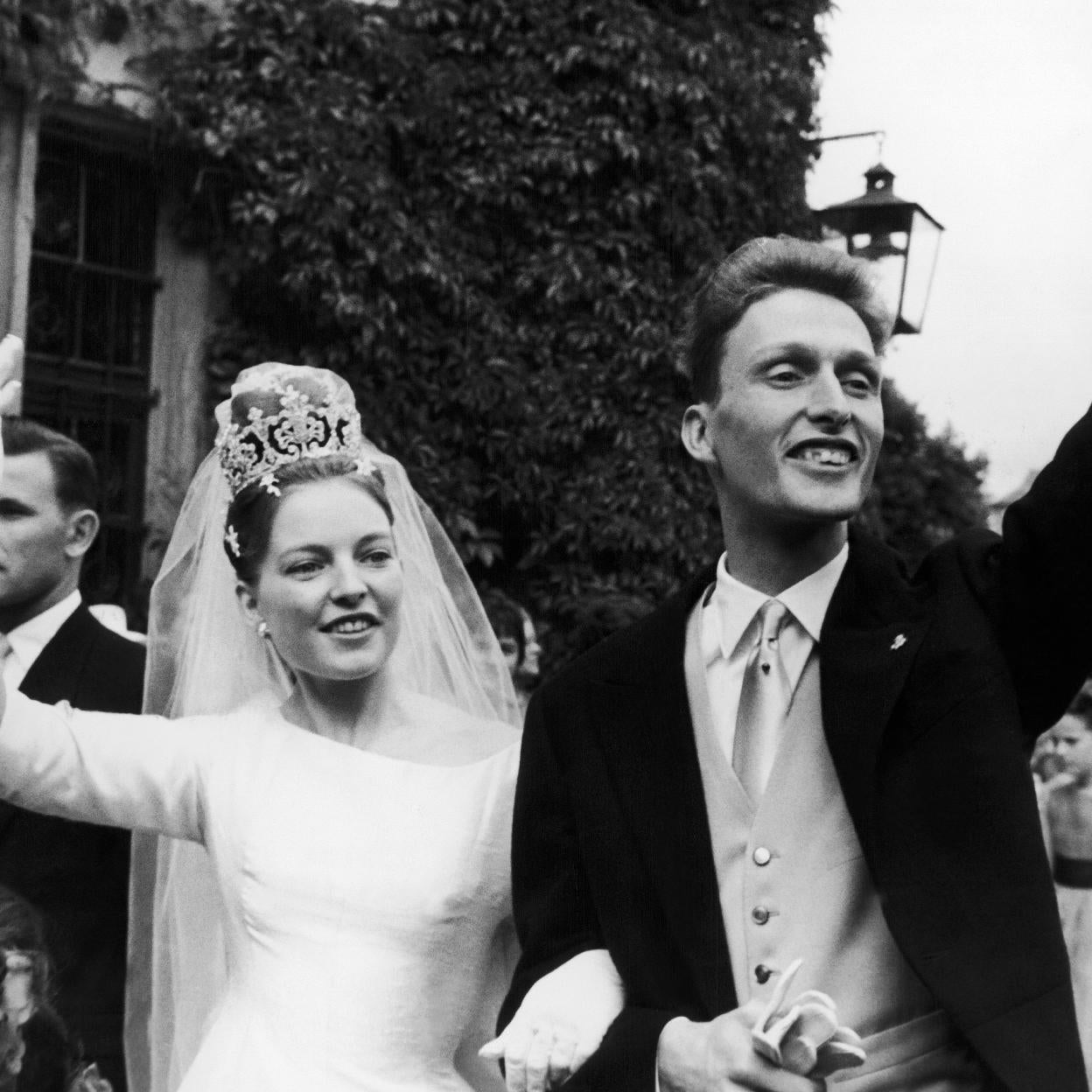 Diana de FRancia el día de su boda con Carlos de Württemberg