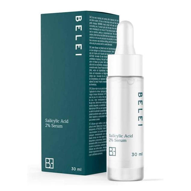 El sérum de ácido salicílico de Belei está elaborado con un 94,75% de ingredientes naturales.  Cómpralo aquí