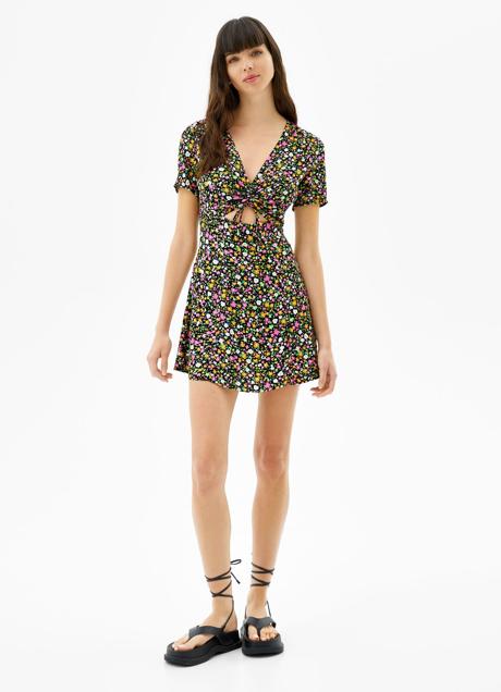 Imagen - Vestido cut out con estampado floral de Bershka