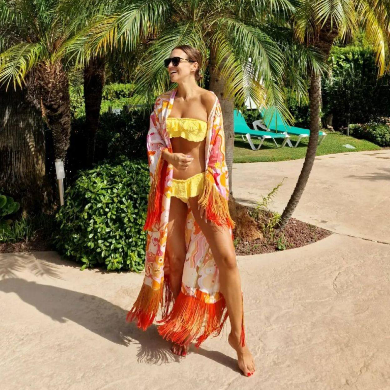 El kimono de Paula Echevarria es bonito, muy práctico y súper favorecedor