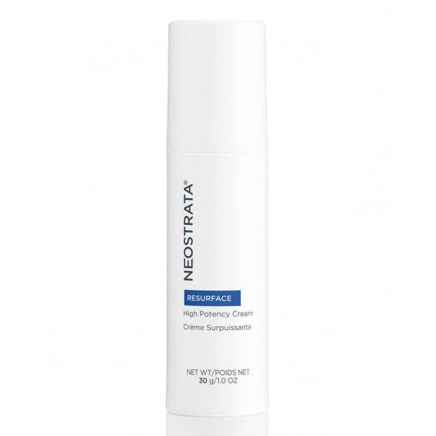 Resurface High Potency Cream de Neostrata es un tratamiento antiarrugas intensivo a base de ácido glicólico y ácido lactobiónico. Esta mezcla renueva, hidrata, alisa y recupera la tersura y luminosidad de la piel, mientras apoya el proceso de regeneración celular. Y, termina con vitamina E protectora, antioxidante y favorecedora de la hidratación y bisabolol calmante y regenerador.