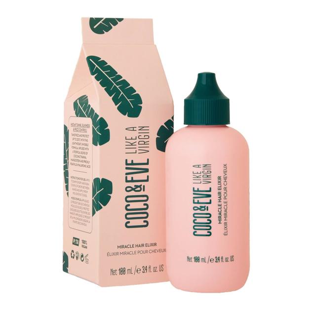 El Like A Virgin Miracle Hair Elixir de Coco & Eve es un aceite capilar que acaba con el encrespamiento.