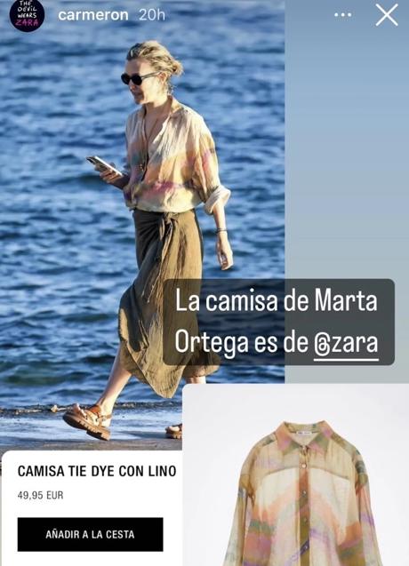 Imagen - Marta Ortega con la camisa de Zara. / @carmeron