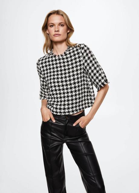 Imagen - Top de tweed con print pata de gallo