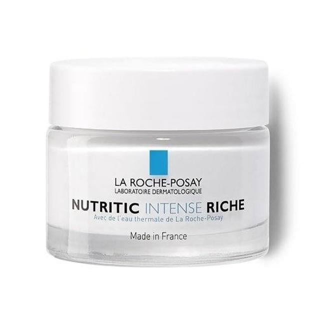 Nutritic Intense Riche de La Roche-Posay es una crema capaz de suavizar, reconfortar y aumentar la flexibilidad de las pieles más secas con su fórmula rica y untuosa. Para ello emplea manteca de karité, niacinamida antioxidante y revitalizadora, aceite de soja y vitamina E que acondicionan, redensifican, protegen, iluminan y proporcionan la más potente hidratación. Cómpralo aquí