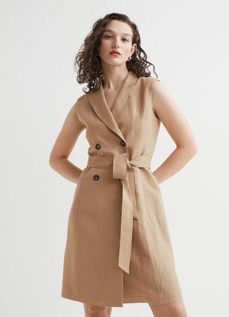 Imagen - Vestido cruzado en lino de H&M