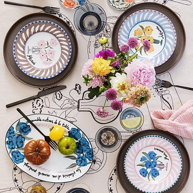 Un mantel bordado muy divertido para alegrar.