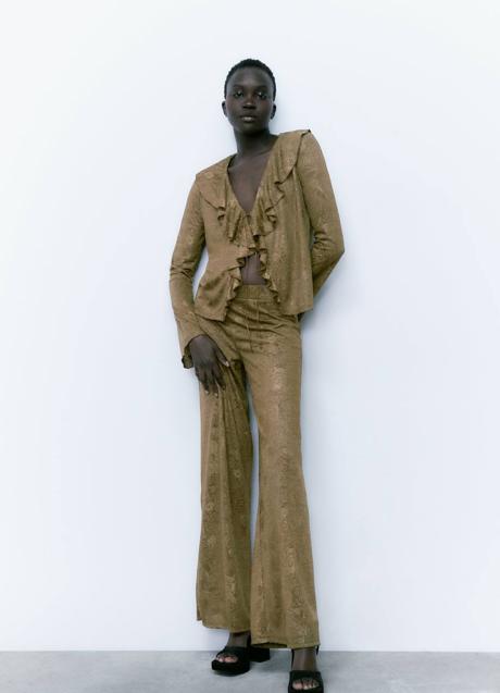 Imagen - Conjunto jacquard fluido en tono khaki de Zara