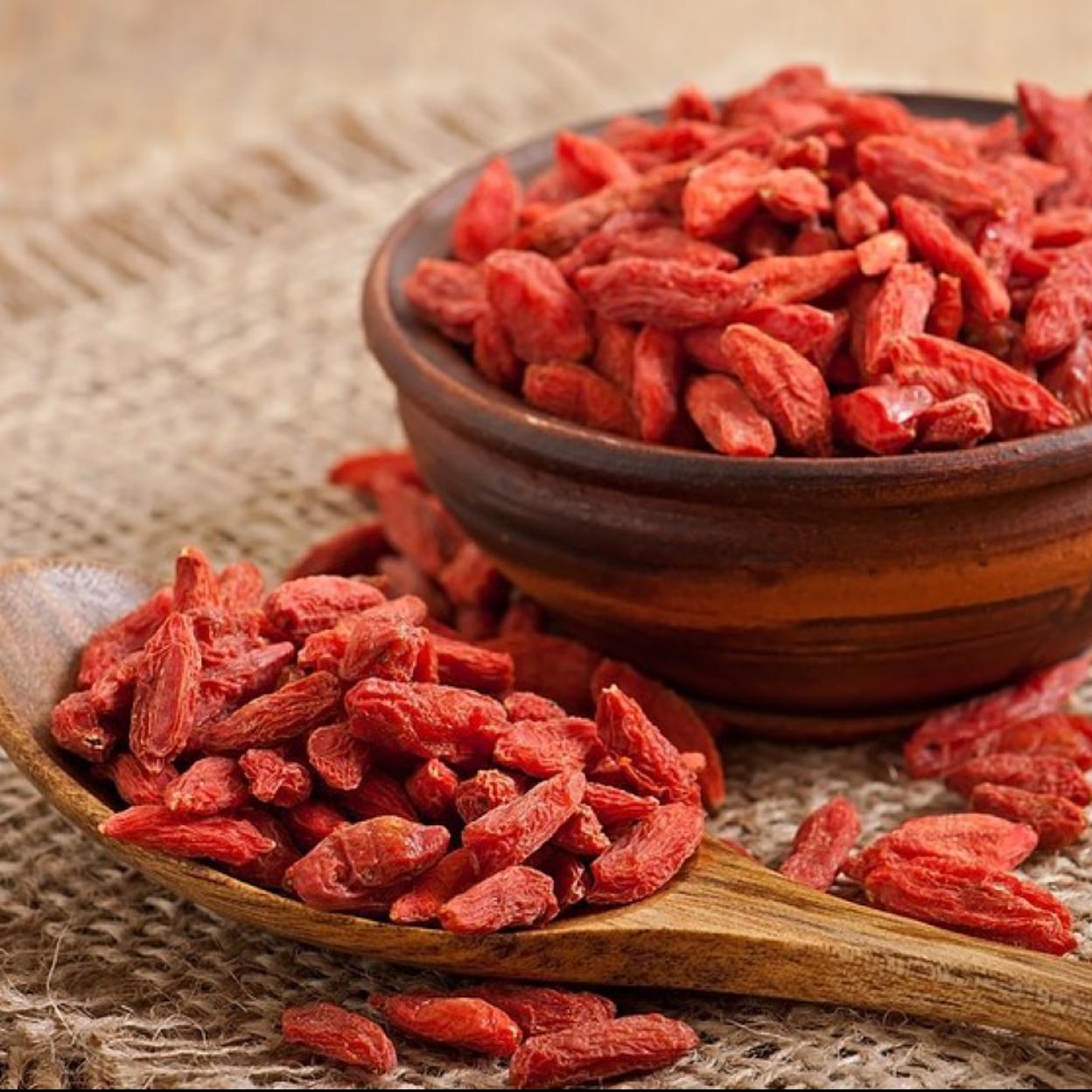 Bayas de goji, un superalimento muy nutritivo. 