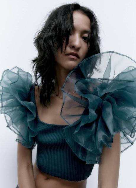 Imagen - Top con adorno de volantes en las mangas