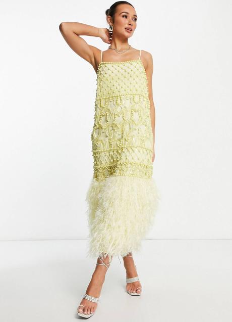 Imagen - Vestido con plumas y pedrería de Asos Edition.