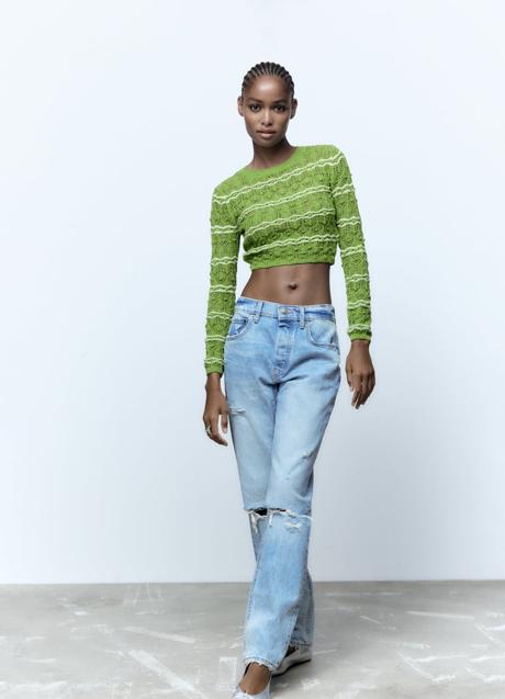 Imagen - Jersey cropped de rayas de Zara