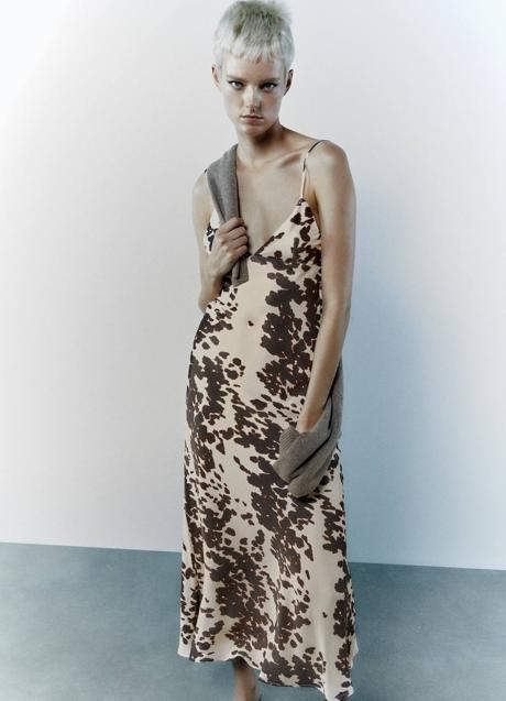 Imagen - Slip dress con animal print de vaca