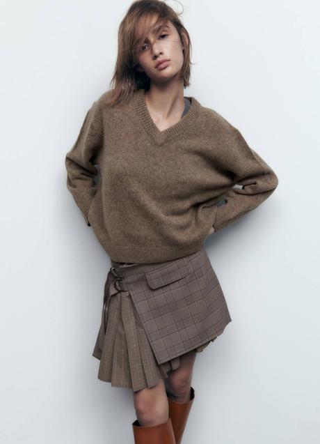 Imagen - Falda corta de tablas con estampado a cuadros